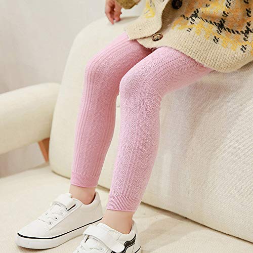 Auranso Girls Leggings 4Pack Knit Tights Pink-Grey-Dark Grey-Black 6-8 Years #TOP3