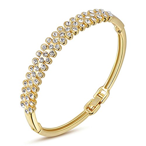 Bracelet à breloques YSJNGF en cristaux autrichiens blancs 16.5cm