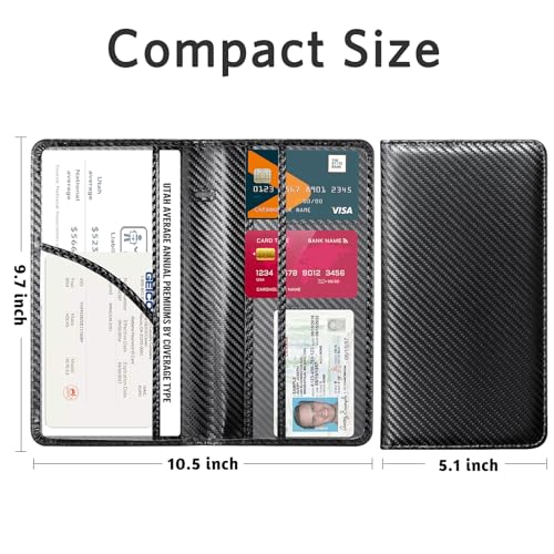 Image of CoBak Car Registration and Insurance Holder | Vehicle Glove Box Organizer, Auto Truck Compartment Document Case with Magnetic Closure for Insurance & Driver License