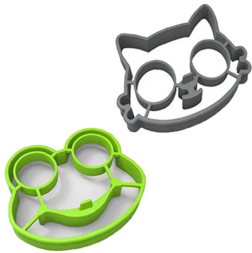Ruluti 1 Set Frog Non-stick Cute Silicone Fried Egg Molds Pancake Maker Ring Shaper Cooking Tools Kitchen Gadgets