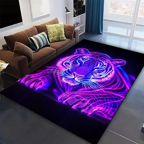 Tapis de chaise lavable léopard 3D la décoration moderne et résistante