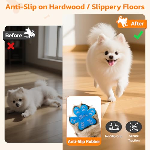Image of Anti Slip Toe Grips for Senior Dogs on Hardwood Floor, Self Adhesive 48 Pcs