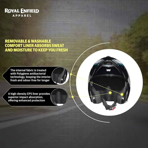 Image of Royal Enfield Stealth MOD TECHBOX Modular Helmet | Certification: ISI & DOT | Shell Construction: High Impact Grade ABS & Fiberglass Composite | Weight: 1200 + /-50 | Grey L