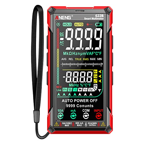 Image of Multimeters, Digital Multimeter Tester Smart Touch Auto-Ranging 9999 Counts Rechargeable -Burning Ohm Amp Voltmeter with DC /AC Current Voltage Resistance Capacitor Frequency Temperature