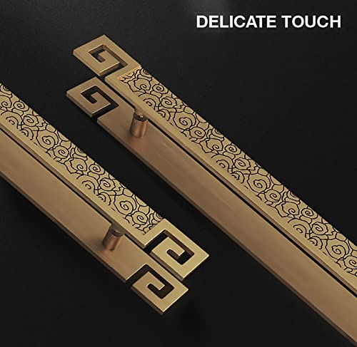 Poignée de porte coulissante dorée style oriental pour entrée de grange et portes en bois rétro