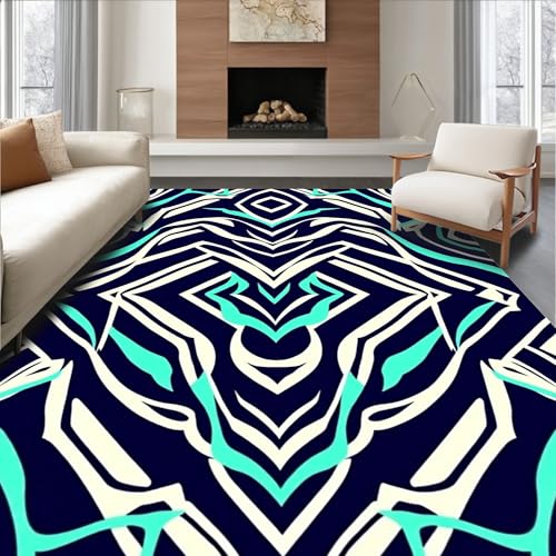 Flatwoven Area Rug 8x10 ft, Modern Lattice Interlocking Chevron Design,