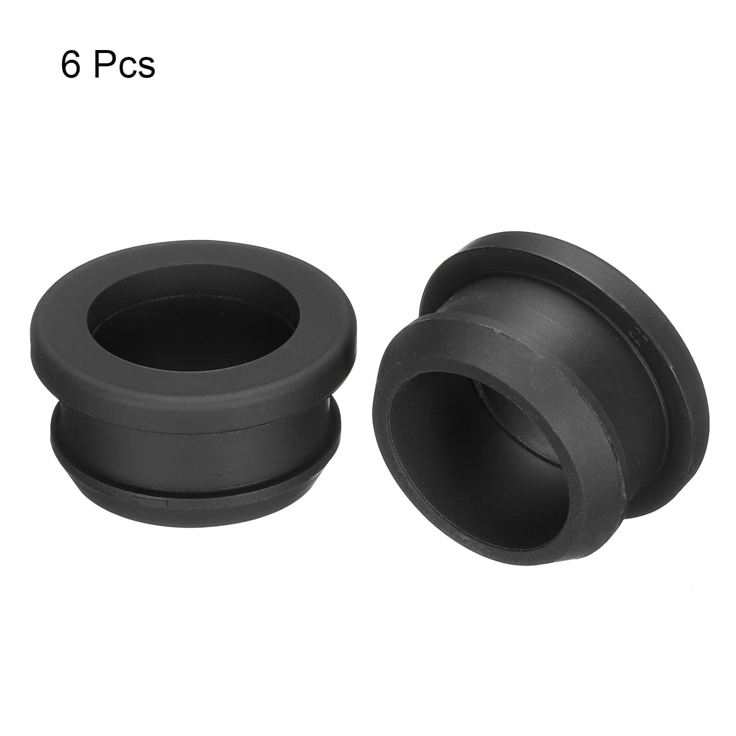 MECCANIXITY 6Pcs Snap Rubber Grommet Plug Mount Dia 23mm ID 18.5mm Seal Anti-Scratch for Electrical Box Cable Pipe Black