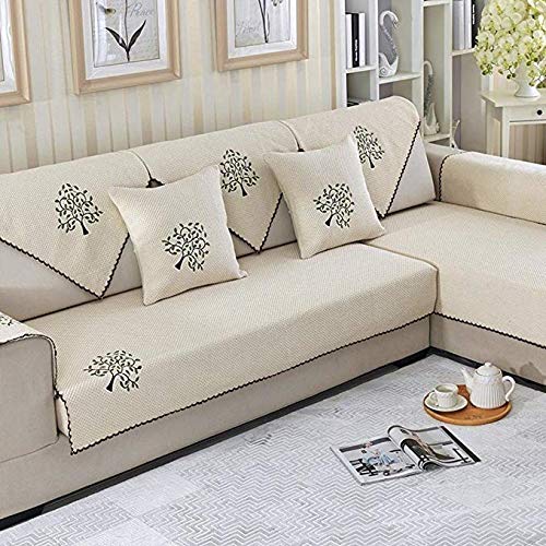 Coussin housse de canapé antidérapant et épais en lin