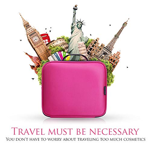Docolor Travel Makeup Bag,Double Layer Portable Cosmetic Bag with Adjustable Dividers,Waterproof Makeup Case for Makeup… - Image 6