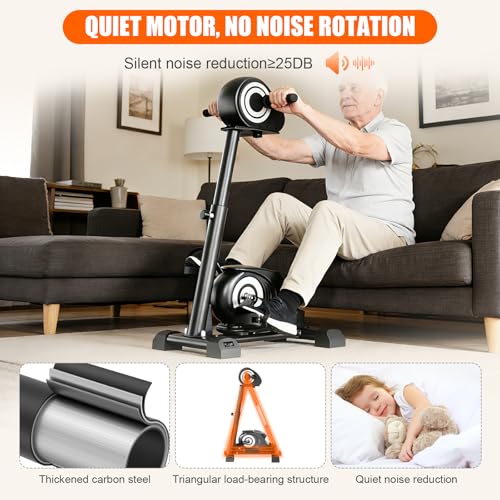 Image of RECOVIONMotorized Arm and Leg Exercise Bike, Electric Pedal Exerciser with LCD Touchscreen, Dual Motor Upper & Lower Limb Trainer, Adjustable Height for Seniors Home Exercise