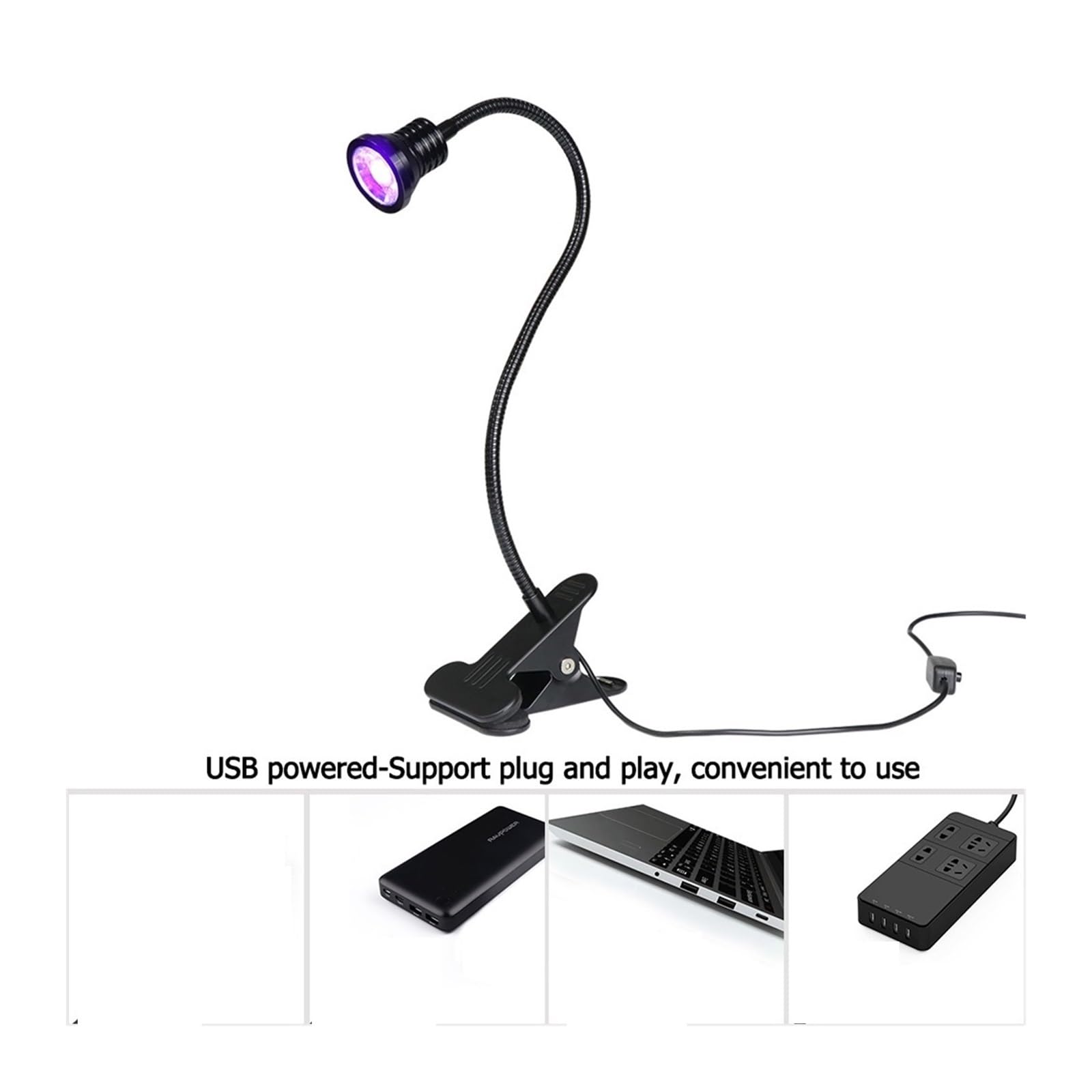 UV-Härtungslampe, 10W Led Uv Lichter Lampe Uv Schreibtisch Lampe Mini Uv Gel Aushärtung Licht Nagel Trockner for Uv Led Diy nail art Bargeld Medizinische Detektor(365nm)