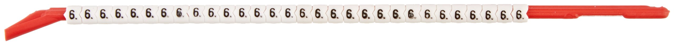 Brady SCN10-6 0.110" - 0.134" Wire Diameter, Nylon, Black on White Clip Sleeve Wire Marker, Legend "6" (Pack of 10 Wands, 300 Marker Sleeves)