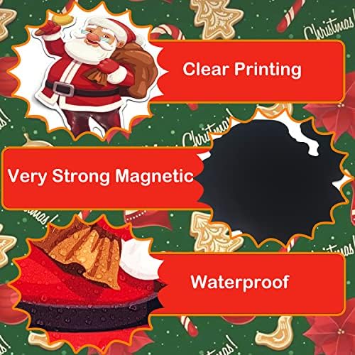 NDLT Christmas Garage Decoration Magnet Stickers, 32 Pcs All in One Merry Christmas Garage Door Magnetic Stickers Decals, Christmas Decorations Set for DIY Fridge, Window, Door and Outdoor Garage