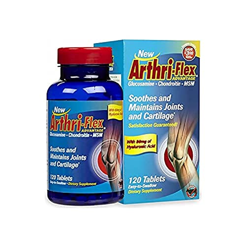 21st Century Arthri-Flex Advantage Tablets + Vitamin D3 | Glucosamine Chondroitin MSM & Hyaluronic Acid for Joint Cartilage Mobility & Flexibility | 120 Tablets
