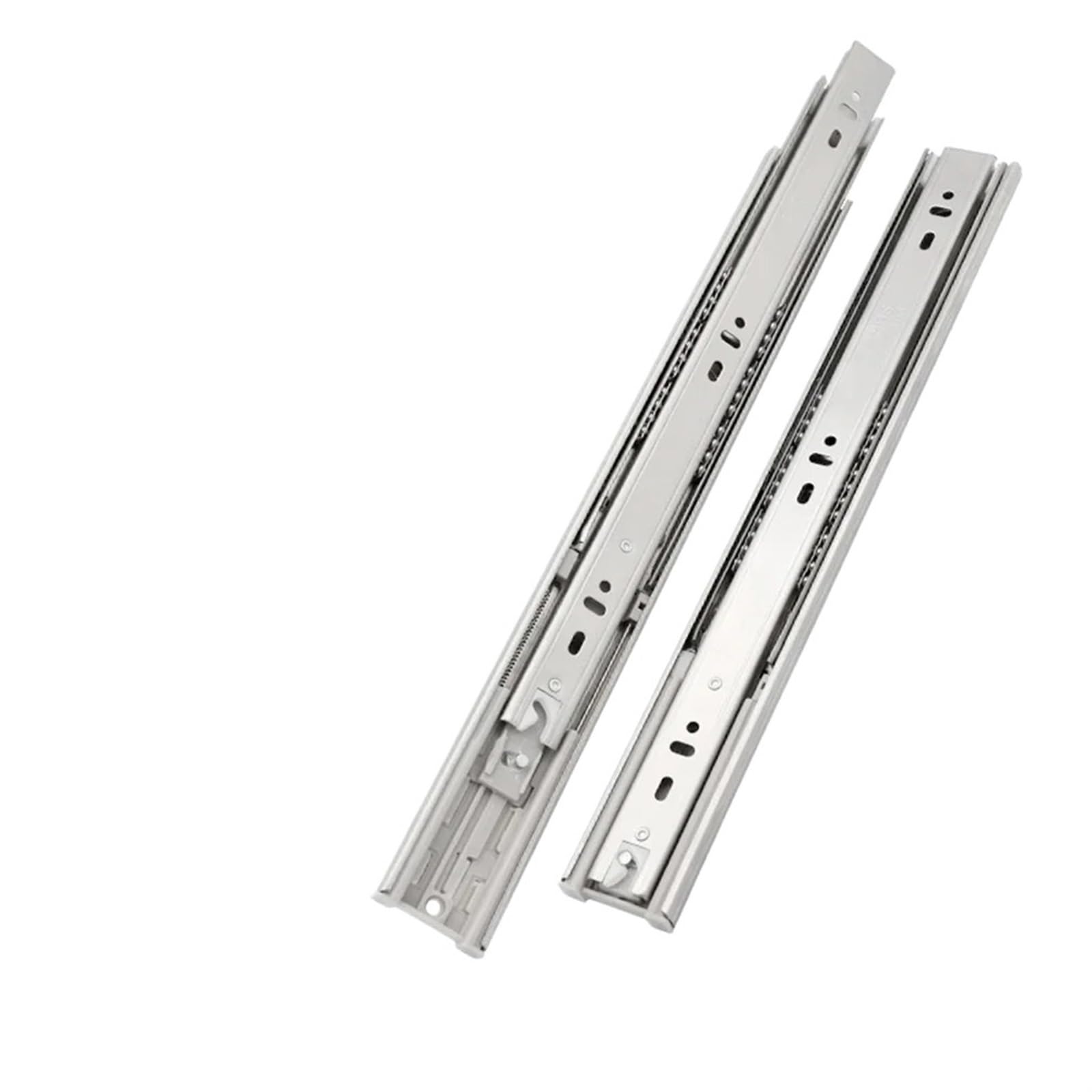 Oumifand 250(10Inches) 2Pcs Stainless Steel Three Section Drawer Track Damping Buffer Mute Slide Rail Home Bearing Keyboard Bottom Slideway(250(10Inches))