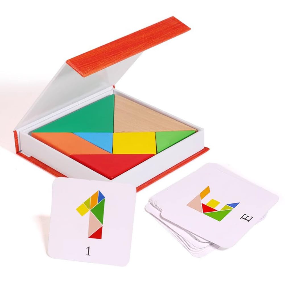 Montessori - Rompecabezas de madera Tangram, formas geométricas Tangram Games
