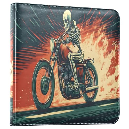 Álbum de Fotos Scrapbook Auto Adhesivo DIY Retro Motocicleta Esqueleto con 3 Anillos, 40 Páginas, 8x10 para Memorias miniatura 1