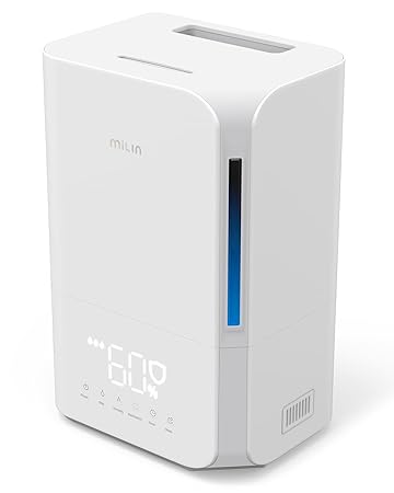 Humidifiers for Bedroom Large Room, 4L Cool Mist Humidifier for Plants Home Baby Quiet, Ultrasonic Top Fill Humidifier with Essential Oil Diffuser, Vaporizer Humidifier with Sleep Mode