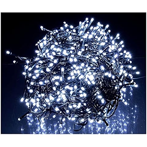 100 LED Fairy String Lights Christmas Decorative 10M White LEDs Battery Operated Waterproof Indoor & Outdoor Wall Door Hanging Home Garden Party Bedroom Decoration Cover