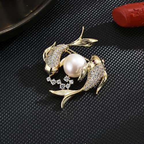 Image of Animal Brooch for Women Rhinestone Brooch Pin 18k Gold Plated Animal Lapel Pin Fashion Jewelry Gift for Mom Wife