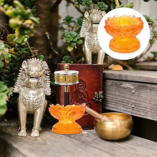 Artibetter Lotus Candle Holder Buddhist Lamp Holder Lotus Flower Tea Light Holder Votive Candlestick Buddha Figurine Holder Base For Tibetan Oil Lamp Altar Supplies #TOP7