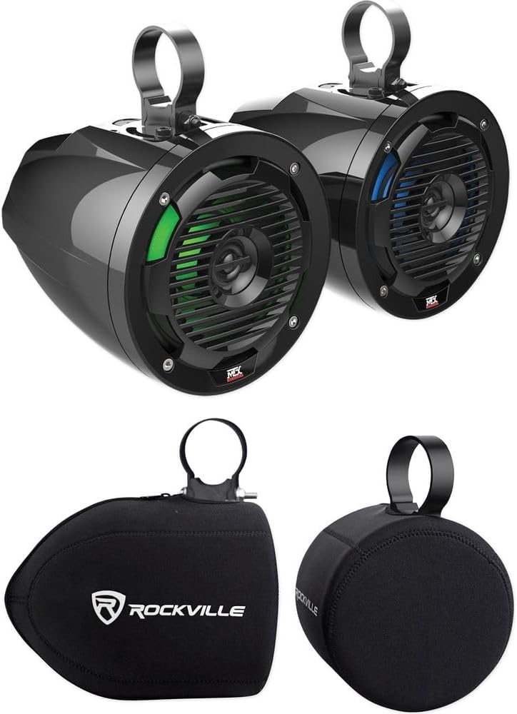 MTX MUD65PL 6.5" 100W LED Tower Speakers + Covers