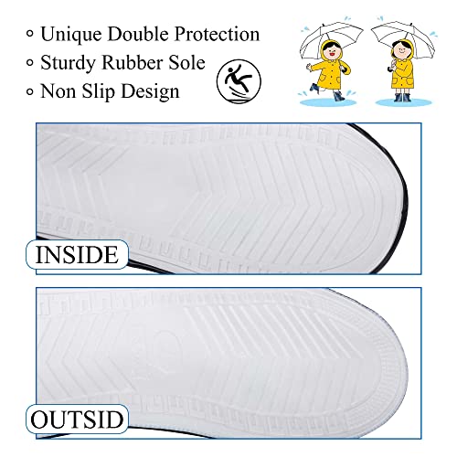 Image of Rain Boot Waterproof Shoes Covers, Sand Control Non-Slip Shoe Cover Galoshes, PVC Rubber Sole Reusable Rain Snow Boots Overshoes for Cycling Outdoor Camping Fishing Garden (M, Black)