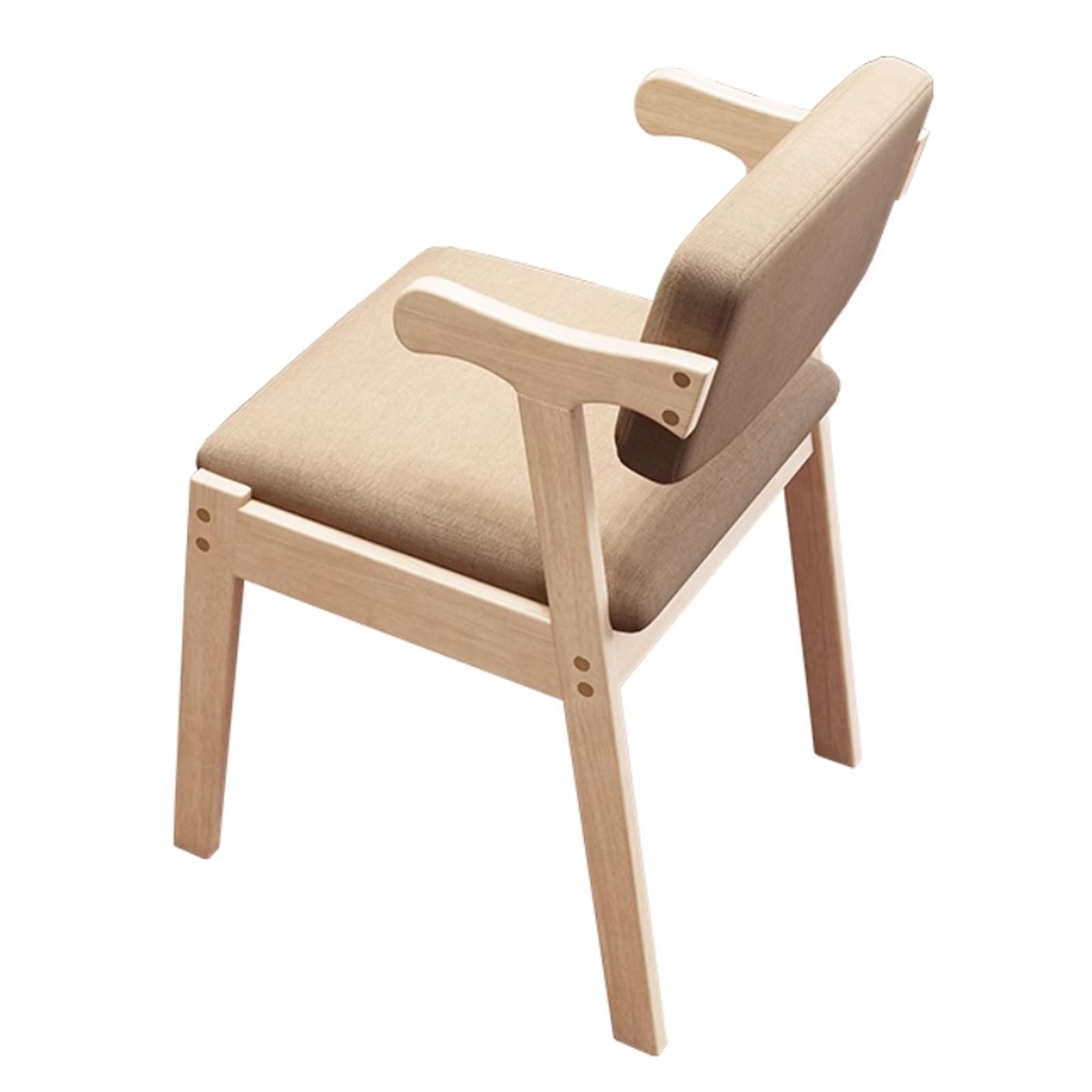 Silla de escritorio de madera lacada Cush Slish con respaldo blanco