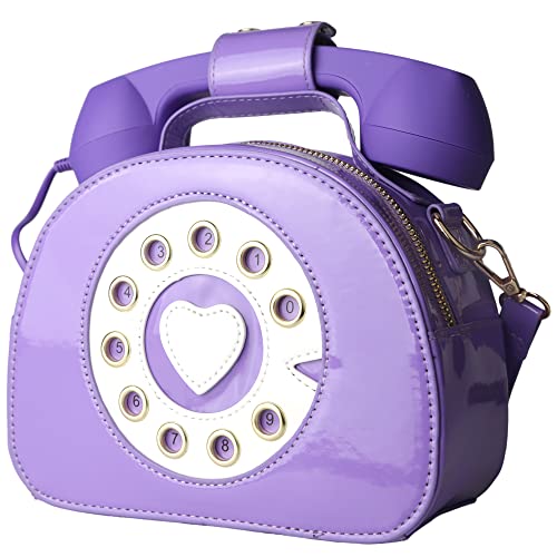 Image of QiMing Retro dial telephone Crossbody Shoulder Bag,Pu Movable microphone Purse for Women