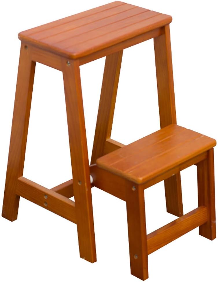 2in1 Folding Step Stool Portable Lightweight Wooden Ladder Multifunctional Garden Tool Chair Compact EasyInstall Indoor Outdoor Stool SpaceSaving Step Ladder