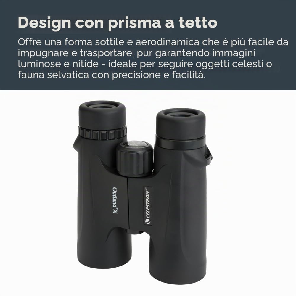 Celestron 71346 8 x 42 Outland X Binocolo, Nero, Outland X 8 x 42 Roof Prism