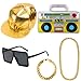 APERIL Hip Hop Costume Kit Mens 90's 80's Rapperfor Accessories Favors Birthday, Adult 80s Party Theme Decor