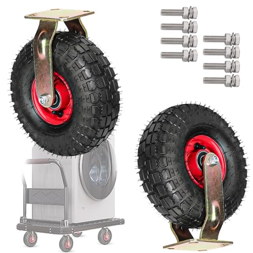 Roues pneumatiques de rechange haute élasticité 25 cm anti-crevaison et absorbant les chocs