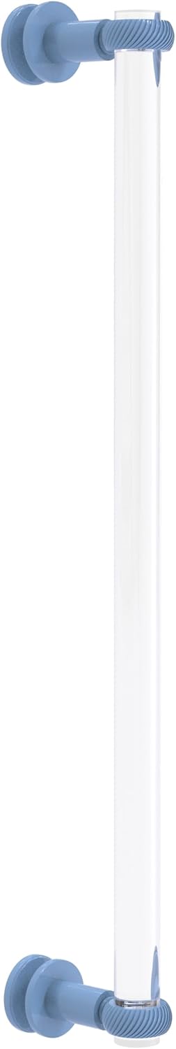 Allied Brass CV-407T-18SM-BKM Clearview Collection 18 Inch Single Side Shower Door Pull with Twisted Accents, Matte Black