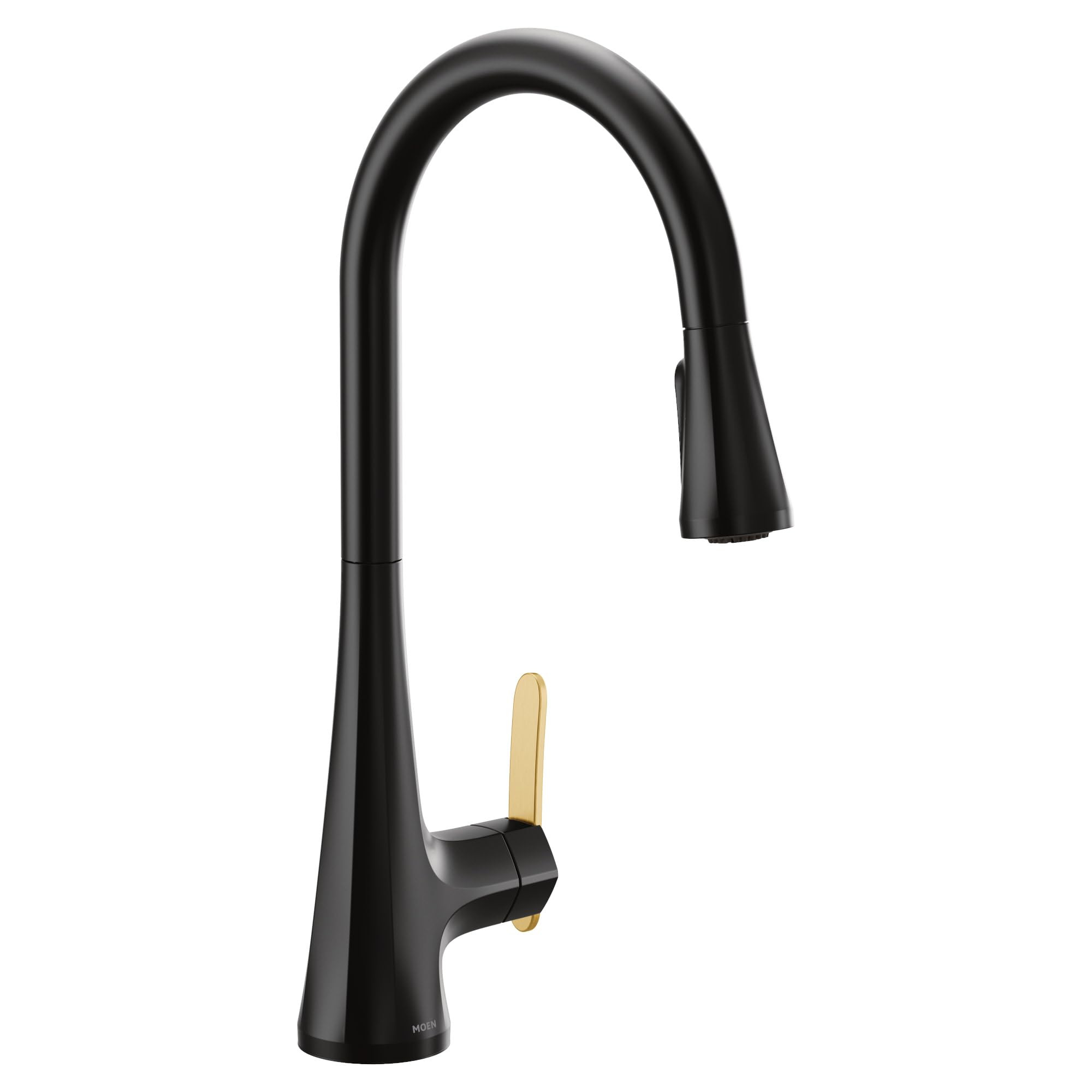 Moen S7235BL Sinema One-Handle High Arc Pulldown Kitchen Faucet featuring Power Boost and Reflex, Matte Black