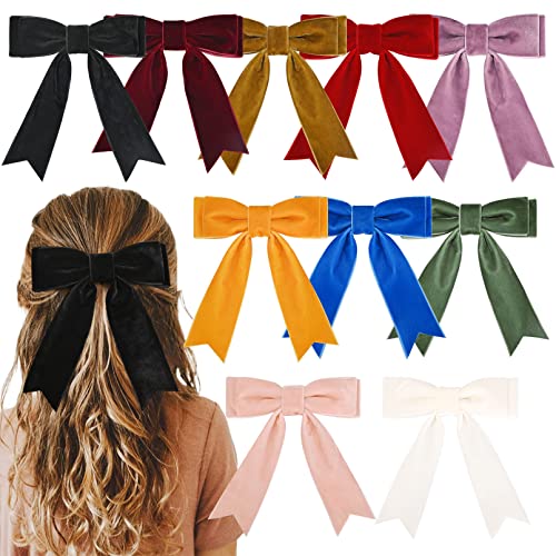 10Pcs 5" Velvet Hair Bows Girls Hair Clips Ponytail Holder Accessories For Women Girls Toddlers #TOP20