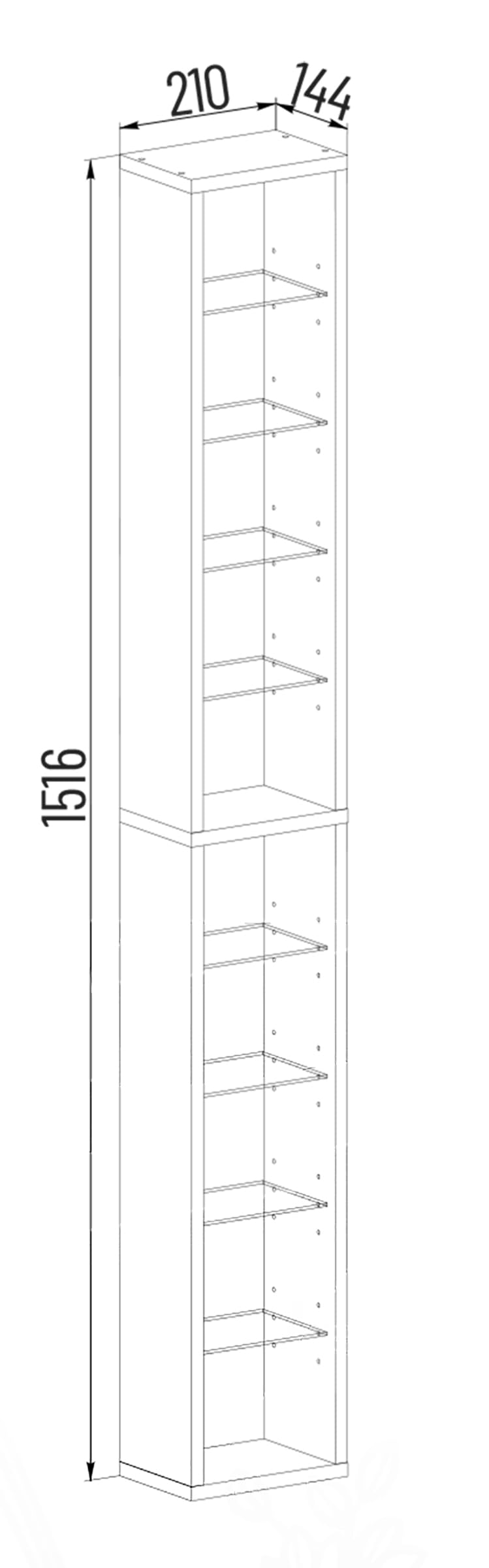 VCM - Drewno CD DVD Stand Shelf Rasato XL