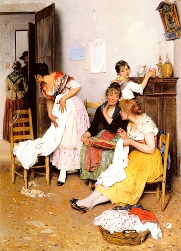 Obra il nuovo corteggiatore Eugene De Blaas cuadro lienzo 60x90cm regalo oficina
