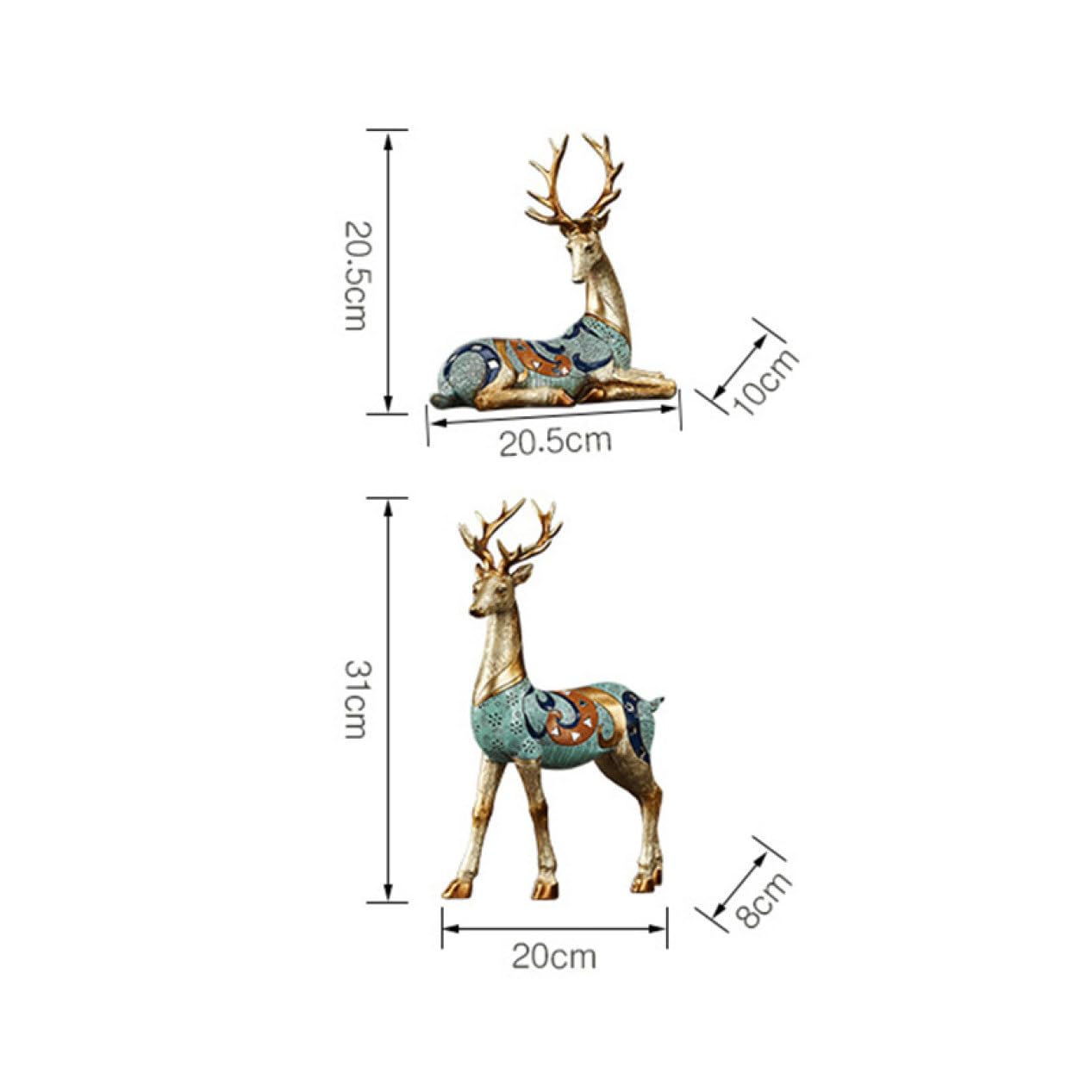 Amazon.co.jp: [dhiuebc] 動物置物 レジン シカ 置物 スタイル2