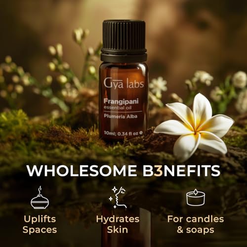 Image of 100% Pure Frangipani Essential Oil - 0.34 Fl Oz - Frangipani Oil for Hair, Skin, Diffuser, Aromatherapy & DIY Candle Making Scent