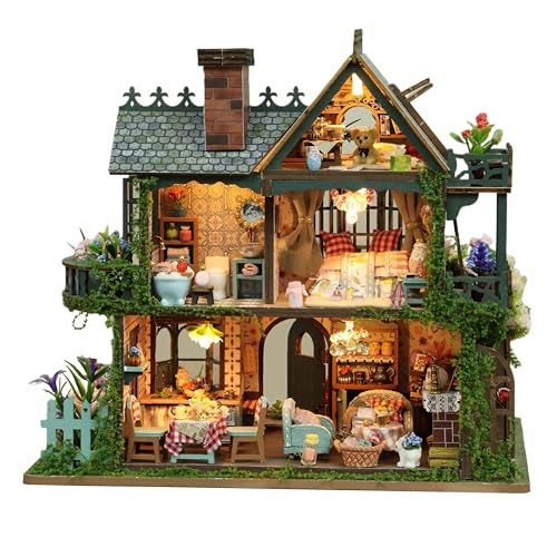 RHZN Miniature House Kit Miniature Kit Mini House Building Kit for Adults