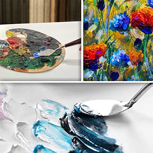 Artist Painting Knives Set - 5 Pieces Painting Knives Stainless Steel Spatula Palette Knife Oil Painting Accessories Color Mixing Set For Oil, Canvas, Acrylic #TOP3