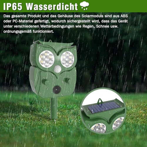 Katzenschreck Ultraschall 2 Stück, Katzenschreck für Garten, Wasserdicht IP65, zur Vertreibung von streunenden Katzen und Anderen Tieren