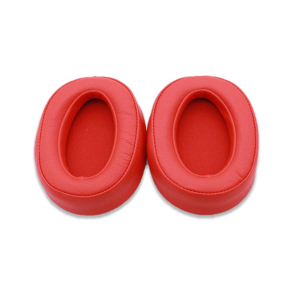 Lot de 10 coussinets en cuir pour écouteurs intra-auriculaires de rechange pour casque MDR-100ABN Rouge