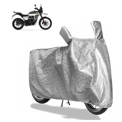 Image of Sulfar Bike Cover for Yezdi Adventure 250 (Adventure) | Waterproof, Dustproof & UV Protected | All Weather Two Wheeler Cover (Silver) New 2026 Variants