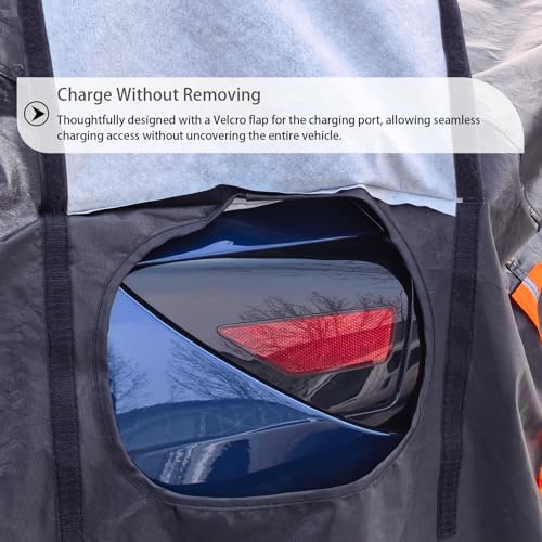 Image of Tesla Model Y Car Cover (2020-2026) Waterproof All Weather, Heavy Duty Car Covers with Driver Door Zipper, Outdoor Rain Snow UV Protection (185 inch - 190 inch)