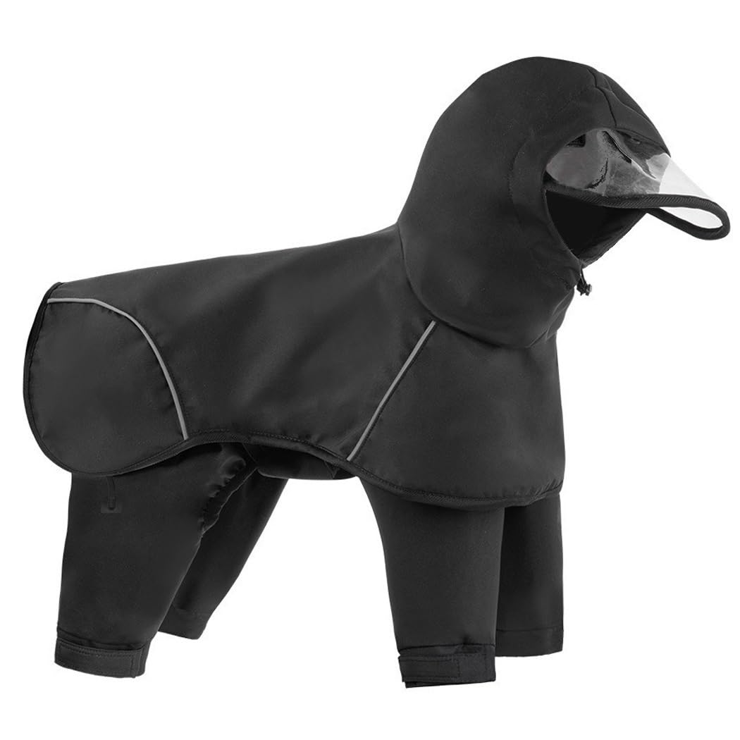 Veste de pluie complète pour chien XL étanche et réfléchissante avec capuche