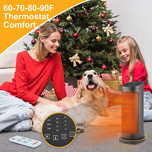 Electric Space Heater For Indoor Use Digital Heater With Thermostat And Remote For Bedroom Office Home #TOP2