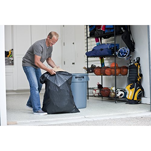 Image of Glad Trash Bags, Large Drawstring Garbage Bags‚ ForceFlexPlus 30 Gallon Black Trash Bag - 25 Count Each (Pack of 6)