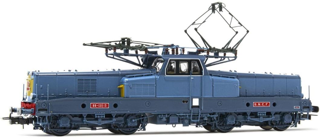 Jouef HJ2449 SNCF, 4-axle electric locomotive BB 12013 with 2+2 front lamps, blue/yellow livery with red plates, ep. III 187 Scale HO Gauge